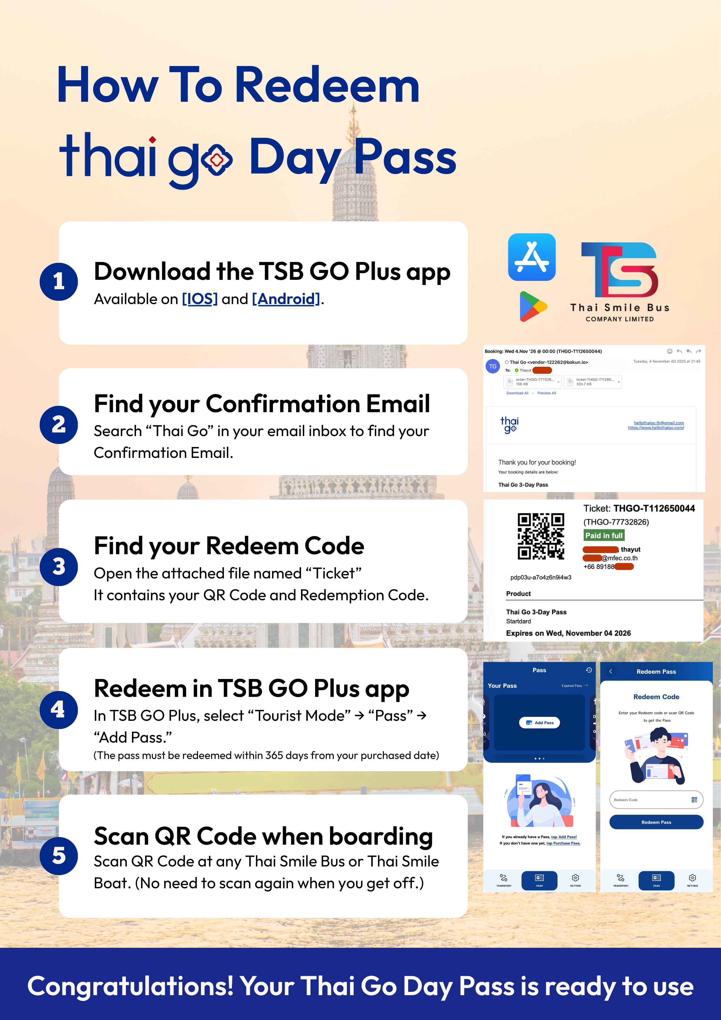 Thai Go Day Pass Unlimited Bus & Boat Package